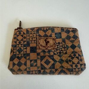 Portugal Cork Geometric Patterned Coin Purse